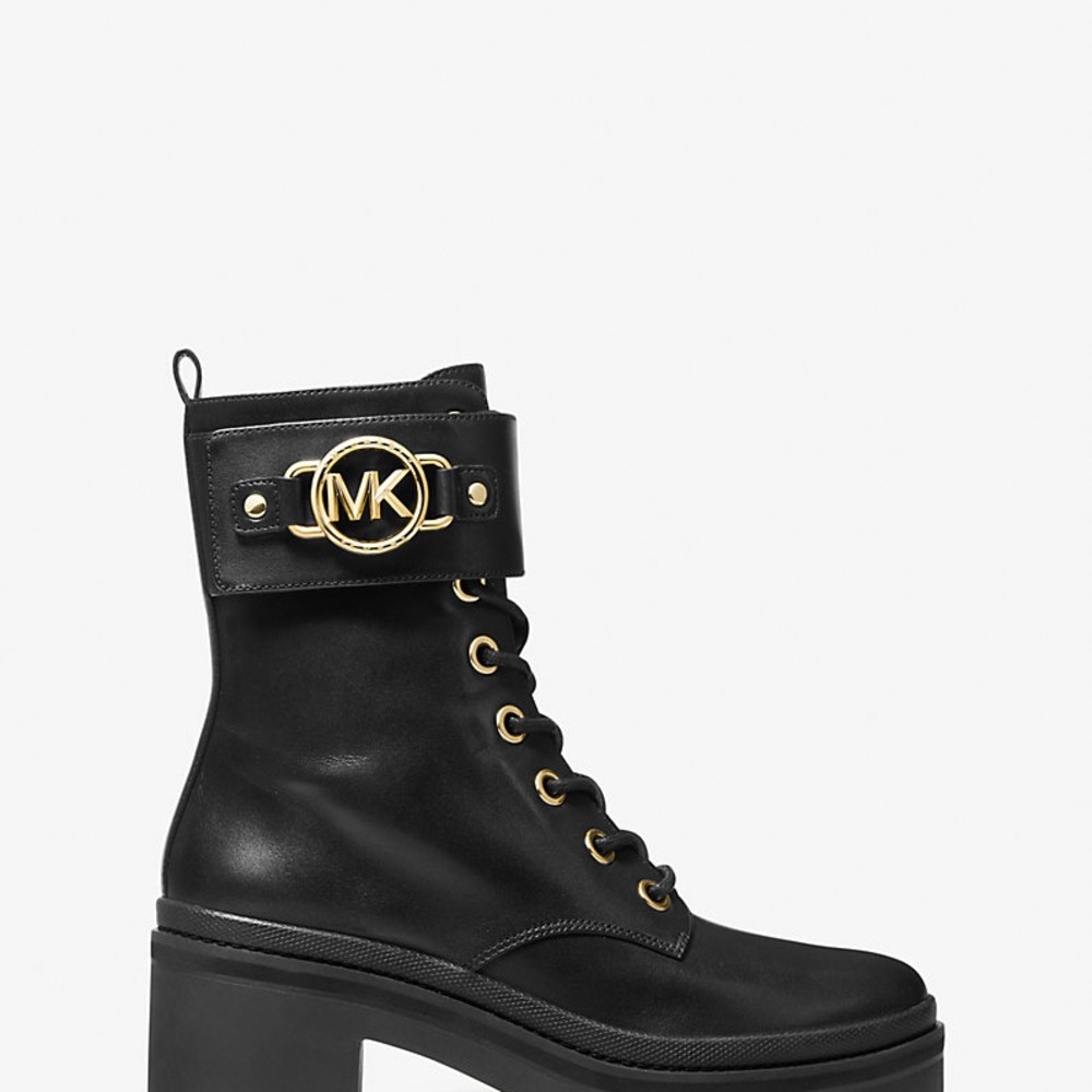 MICHAEL Michael Kors Rory Leather Combat Boots - Picture 11 of 11